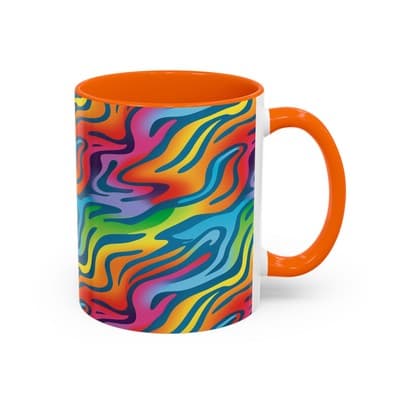 Rainbow Animal Print Mug 11oz 15oz | Fun Coffee Cup | Bold Gift for Color Lovers - Thumbnail 2