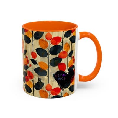Autumn Leaf Coffee Mug 11oz 15oz Cozy Fall Gift for Nature Lovers Rustic Art Cup - Thumbnail 2
