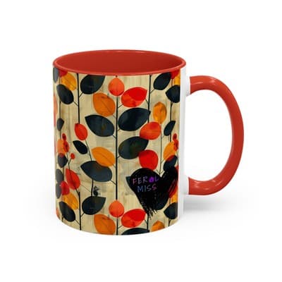 Autumn Leaf Coffee Mug 11oz 15oz Cozy Fall Gift for Nature Lovers Rustic Art Cup - Thumbnail 2