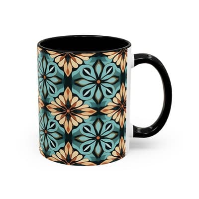 Boho Tile Coffee Mug 11oz 15oz | Artistic Ceramic Cup | Bohemian Kitchen Gift - Thumbnail 2