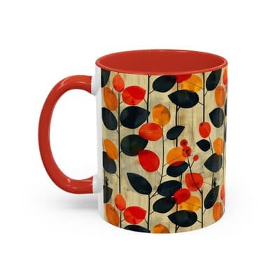 Autumn Leaf Coffee Mug 11oz 15oz Cozy Fall Gift for Nature Lovers Rustic Art Cup - Thumbnail 3