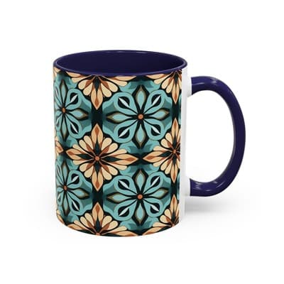 Boho Tile Coffee Mug 11oz 15oz | Artistic Ceramic Cup | Bohemian Kitchen Gift - Thumbnail 2