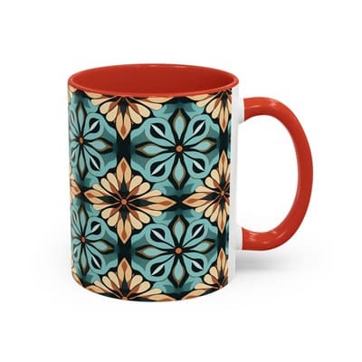 Boho Tile Coffee Mug 11oz 15oz | Artistic Ceramic Cup | Bohemian Kitchen Gift - Thumbnail 2