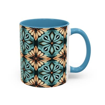 Boho Tile Coffee Mug 11oz 15oz | Artistic Ceramic Cup | Bohemian Kitchen Gift - Thumbnail 2
