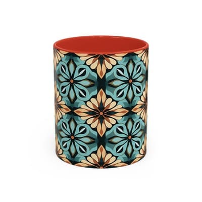 Boho Tile Coffee Mug 11oz 15oz | Artistic Ceramic Cup | Bohemian Kitchen Gift