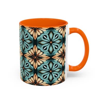 Boho Tile Coffee Mug 11oz 15oz | Artistic Ceramic Cup | Bohemian Kitchen Gift - Thumbnail 2