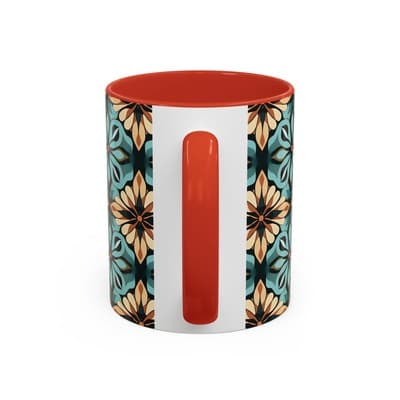 Boho Tile Coffee Mug 11oz 15oz | Artistic Ceramic Cup | Bohemian Kitchen Gift - Thumbnail 4