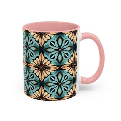 Boho Tile Coffee Mug 11oz 15oz | Artistic Ceramic Cup | Bohemian Kitchen Gift - Thumbnail 2