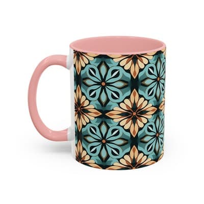 Boho Tile Coffee Mug 11oz 15oz | Artistic Ceramic Cup | Bohemian Kitchen Gift - Thumbnail 3