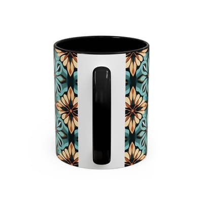 Boho Tile Coffee Mug 11oz 15oz | Artistic Ceramic Cup | Bohemian Kitchen Gift - Thumbnail 4