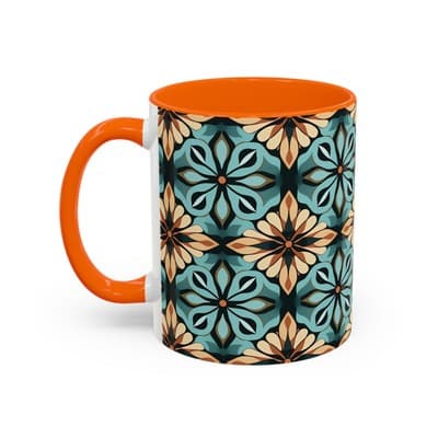 Boho Tile Coffee Mug 11oz 15oz | Artistic Ceramic Cup | Bohemian Kitchen Gift - Thumbnail 3