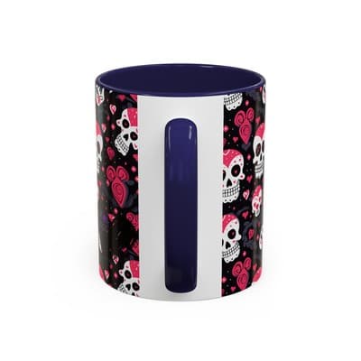 Cute Pink Skull Coffee Mug 11oz 15oz | Gothic Halloween Gift | Fun Goth Cup - Thumbnail 4