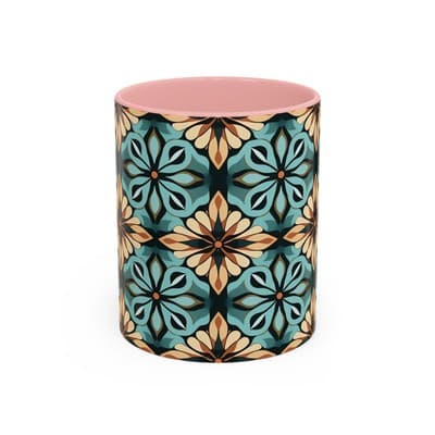 Boho Tile Coffee Mug 11oz 15oz | Artistic Ceramic Cup | Bohemian Kitchen Gift