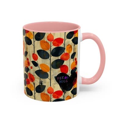Autumn Leaf Coffee Mug 11oz 15oz Cozy Fall Gift for Nature Lovers Rustic Art Cup - Thumbnail 2