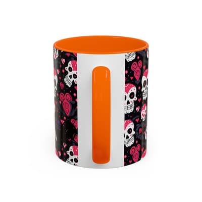 Cute Pink Skull Coffee Mug 11oz 15oz | Gothic Halloween Gift | Fun Goth Cup - Thumbnail 4