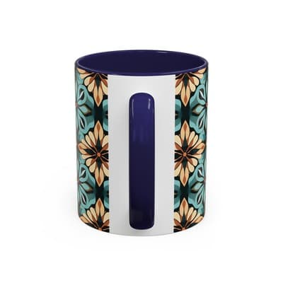 Boho Tile Coffee Mug 11oz 15oz | Artistic Ceramic Cup | Bohemian Kitchen Gift - Thumbnail 4