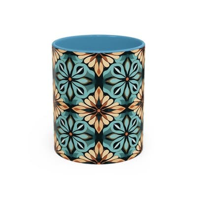 Boho Tile Coffee Mug 11oz 15oz | Artistic Ceramic Cup | Bohemian Kitchen Gift