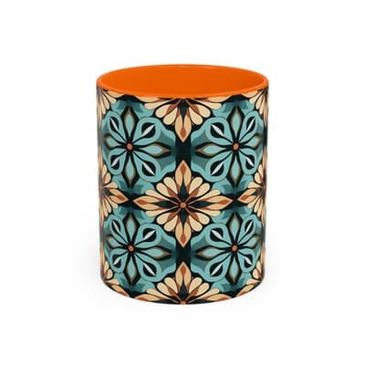 Boho Tile Coffee Mug 11oz 15oz | Artistic Ceramic Cup | Bohemian Kitchen Gift