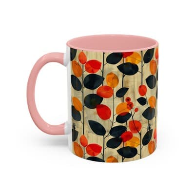 Autumn Leaf Coffee Mug 11oz 15oz Cozy Fall Gift for Nature Lovers Rustic Art Cup - Thumbnail 3