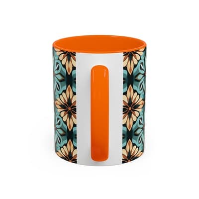 Boho Tile Coffee Mug 11oz 15oz | Artistic Ceramic Cup | Bohemian Kitchen Gift - Thumbnail 4