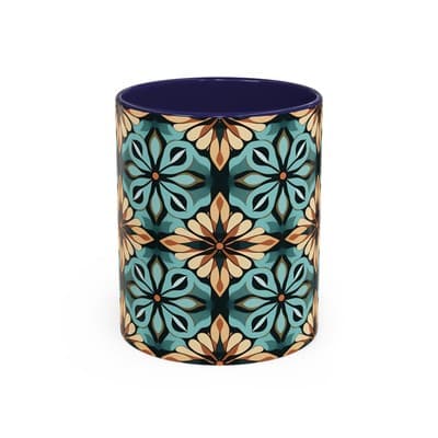 Boho Tile Coffee Mug 11oz 15oz | Artistic Ceramic Cup | Bohemian Kitchen Gift
