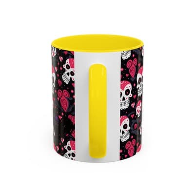 Cute Pink Skull Coffee Mug 11oz 15oz | Gothic Halloween Gift | Fun Goth Cup - Thumbnail 4