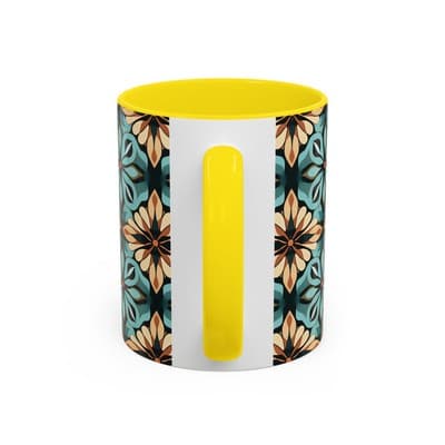 Boho Tile Coffee Mug 11oz 15oz | Artistic Ceramic Cup | Bohemian Kitchen Gift - Thumbnail 4