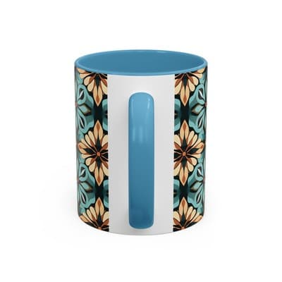 Boho Tile Coffee Mug 11oz 15oz | Artistic Ceramic Cup | Bohemian Kitchen Gift - Thumbnail 4