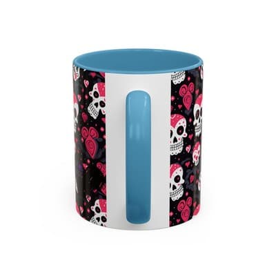 Cute Pink Skull Coffee Mug 11oz 15oz | Gothic Halloween Gift | Fun Goth Cup - Thumbnail 4