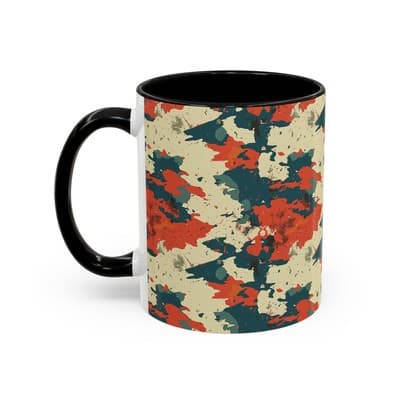 Splatter Camo Accent Mug 11oz 15oz | Rebel Coffee Cup for Feral Misfit Aesthetic