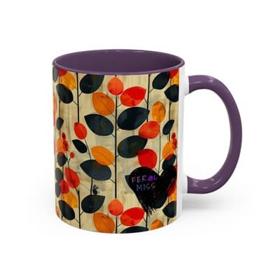 Autumn Leaf Coffee Mug 11oz 15oz Cozy Fall Gift for Nature Lovers Rustic Art Cup - Thumbnail 2