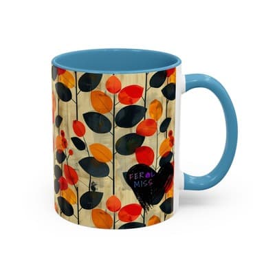 Autumn Leaf Coffee Mug 11oz 15oz Cozy Fall Gift for Nature Lovers Rustic Art Cup - Thumbnail 2