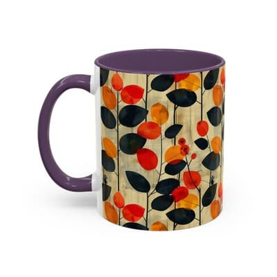 Autumn Leaf Coffee Mug 11oz 15oz Cozy Fall Gift for Nature Lovers Rustic Art Cup - Thumbnail 3