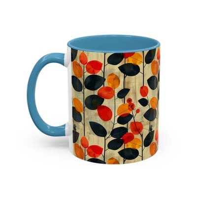 Autumn Leaf Coffee Mug 11oz 15oz Cozy Fall Gift for Nature Lovers Rustic Art Cup - Thumbnail 3