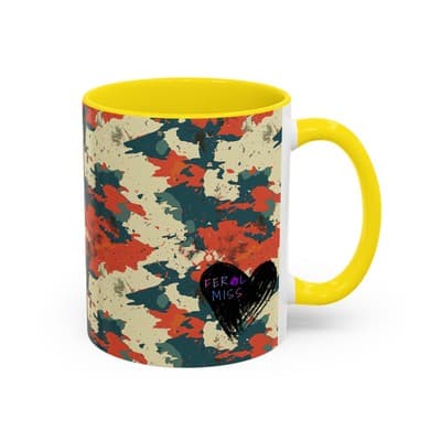 Splatter Camo Accent Mug 11oz 15oz | Rebel Coffee Cup for Feral Misfit Aesthetic - Thumbnail 2