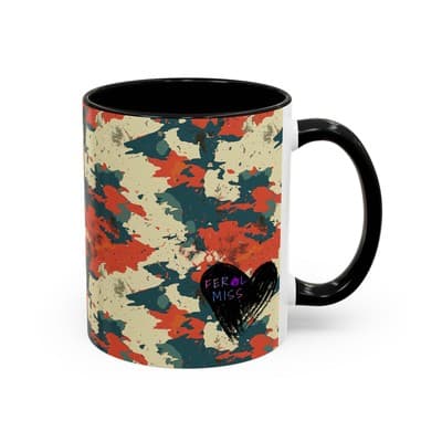 Splatter Camo Accent Mug 11oz 15oz | Rebel Coffee Cup for Feral Misfit Aesthetic - Thumbnail 3