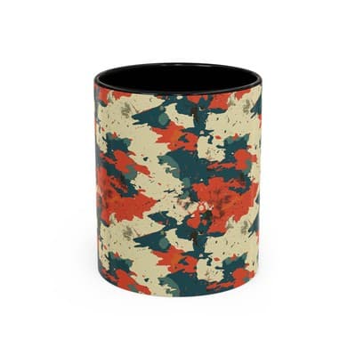 Splatter Camo Accent Mug 11oz 15oz | Rebel Coffee Cup for Feral Misfit Aesthetic - Thumbnail 2