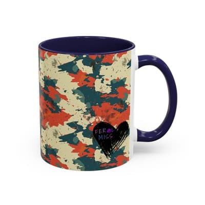 Splatter Camo Accent Mug 11oz 15oz | Rebel Coffee Cup for Feral Misfit Aesthetic - Thumbnail 2