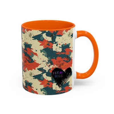 Splatter Camo Accent Mug 11oz 15oz | Rebel Coffee Cup for Feral Misfit Aesthetic - Thumbnail 2