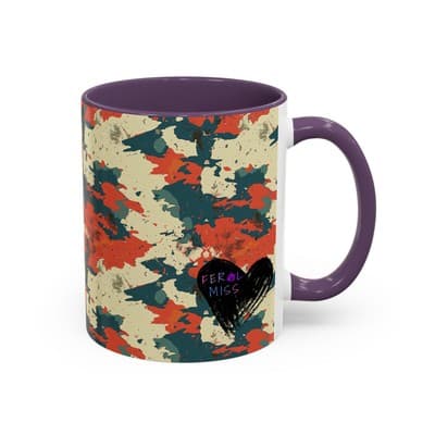 Splatter Camo Accent Mug 11oz 15oz | Rebel Coffee Cup for Feral Misfit Aesthetic - Thumbnail 2