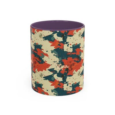 Splatter Camo Accent Mug 11oz 15oz | Rebel Coffee Cup for Feral Misfit Aesthetic