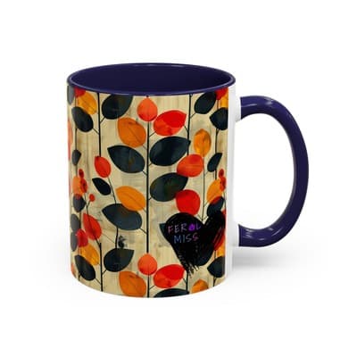 Autumn Leaf Coffee Mug 11oz 15oz Cozy Fall Gift for Nature Lovers Rustic Art Cup - Thumbnail 2