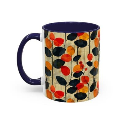 Autumn Leaf Coffee Mug 11oz 15oz Cozy Fall Gift for Nature Lovers Rustic Art Cup - Thumbnail 3