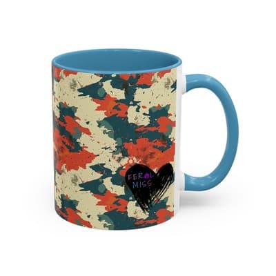 Splatter Camo Accent Mug 11oz 15oz | Rebel Coffee Cup for Feral Misfit Aesthetic - Thumbnail 2