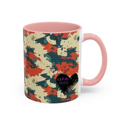 Splatter Camo Accent Mug 11oz 15oz | Rebel Coffee Cup for Feral Misfit Aesthetic - Thumbnail 2