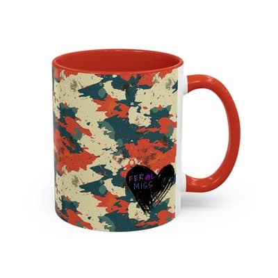 Splatter Camo Accent Mug 11oz 15oz | Rebel Coffee Cup for Feral Misfit Aesthetic - Thumbnail 2