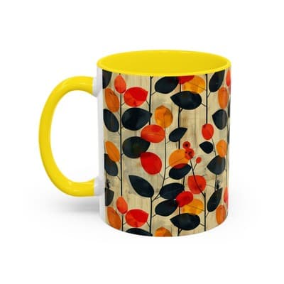 Autumn Leaf Coffee Mug 11oz 15oz Cozy Fall Gift for Nature Lovers Rustic Art Cup - Thumbnail 3