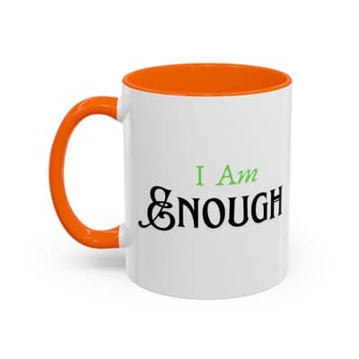 I Am Enough Green Affirmation Mug 11oz 15oz | Motivational Gift for Women - Thumbnail 3