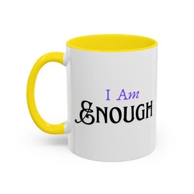 I Am Enough Purple Affirmation Mug 11oz 15oz | Self Love Coffee Cup for Women - Thumbnail 3