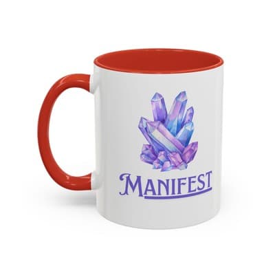 Manifest Crystal Coffee Mug 11oz 15oz | Spiritual Gift for Women Intentions Cup - Thumbnail 3